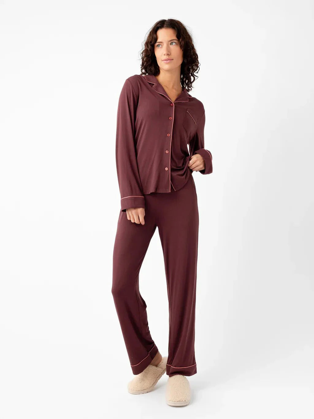 Women's Bamboo Stretch-Knit Long Sleeve Pajama Top