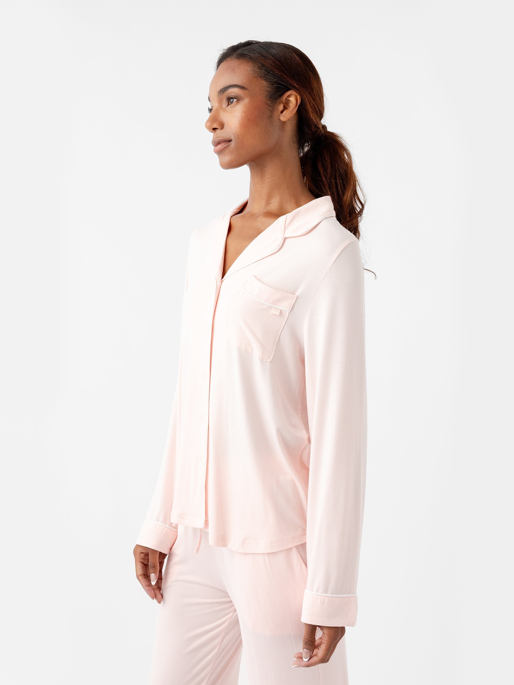 Women's Bamboo Stretch-Knit Long Sleeve Pajama Top TALL