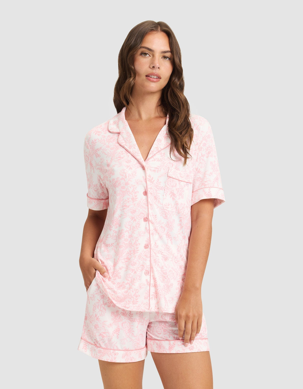 Women's Bamboo Stretch-Knit Short Sleeve Pajama Set